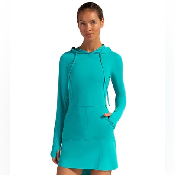 BloqUV Other - BloqUV Relaxed Hoodie Dress Carribean Blue BloqTek UPF 50+ Swim Vacation XL